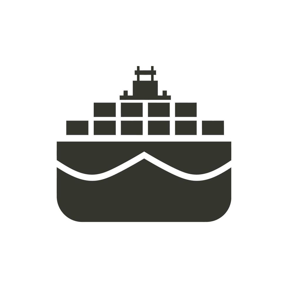 Container ship Icon on White Background - Simple Vector Illustration