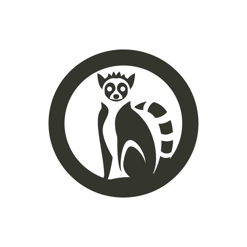 Ring-tailed lemur Icon on White Background - Simple Vector Illustration