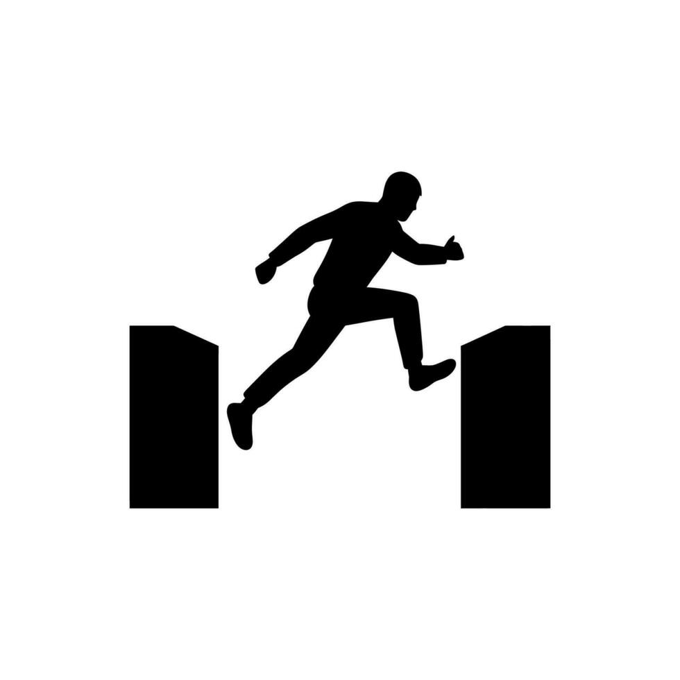 Parkour Icon on White Background - Simple Vector Illustration