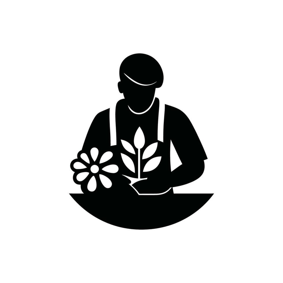 Florist Icon on White Background - Simple Vector Illustration