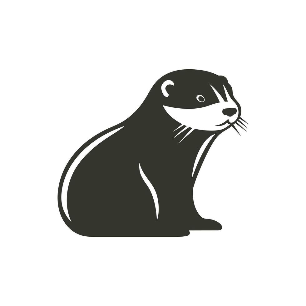 Otter Icon on White Background - Simple Vector Illustration