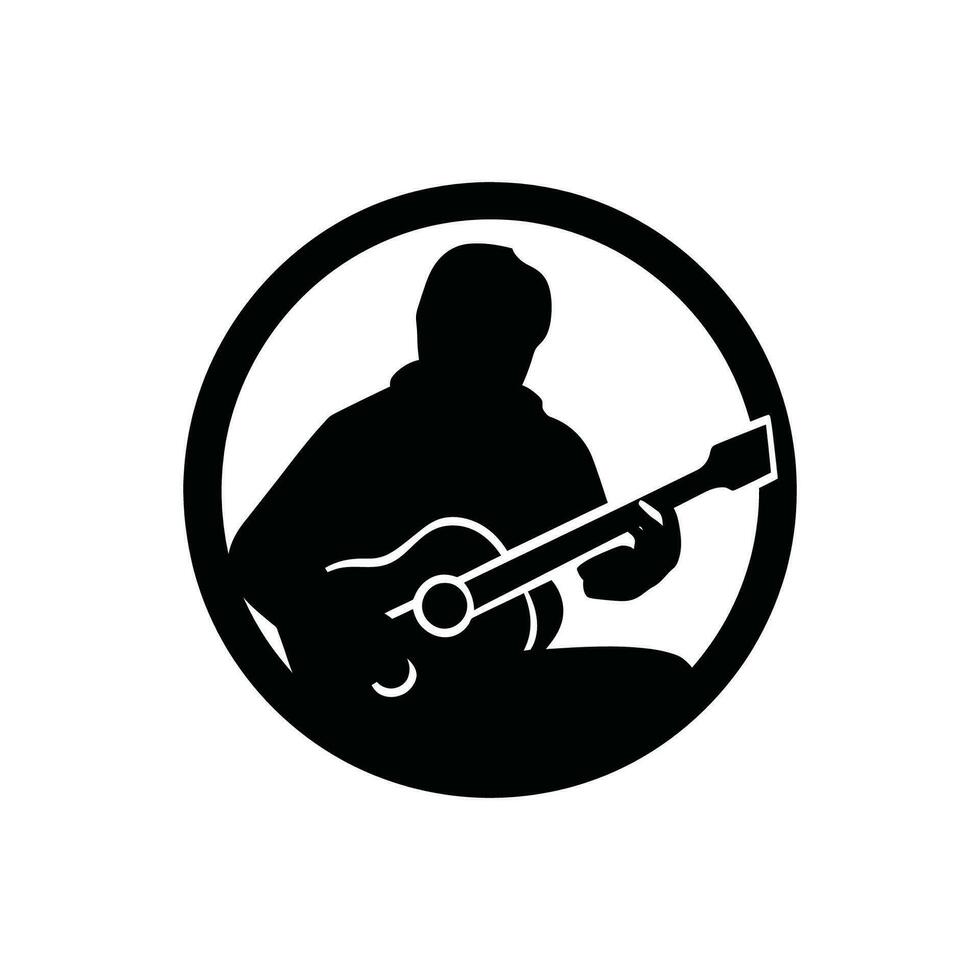 Musician Icon on White Background - Simple Vector Illustration