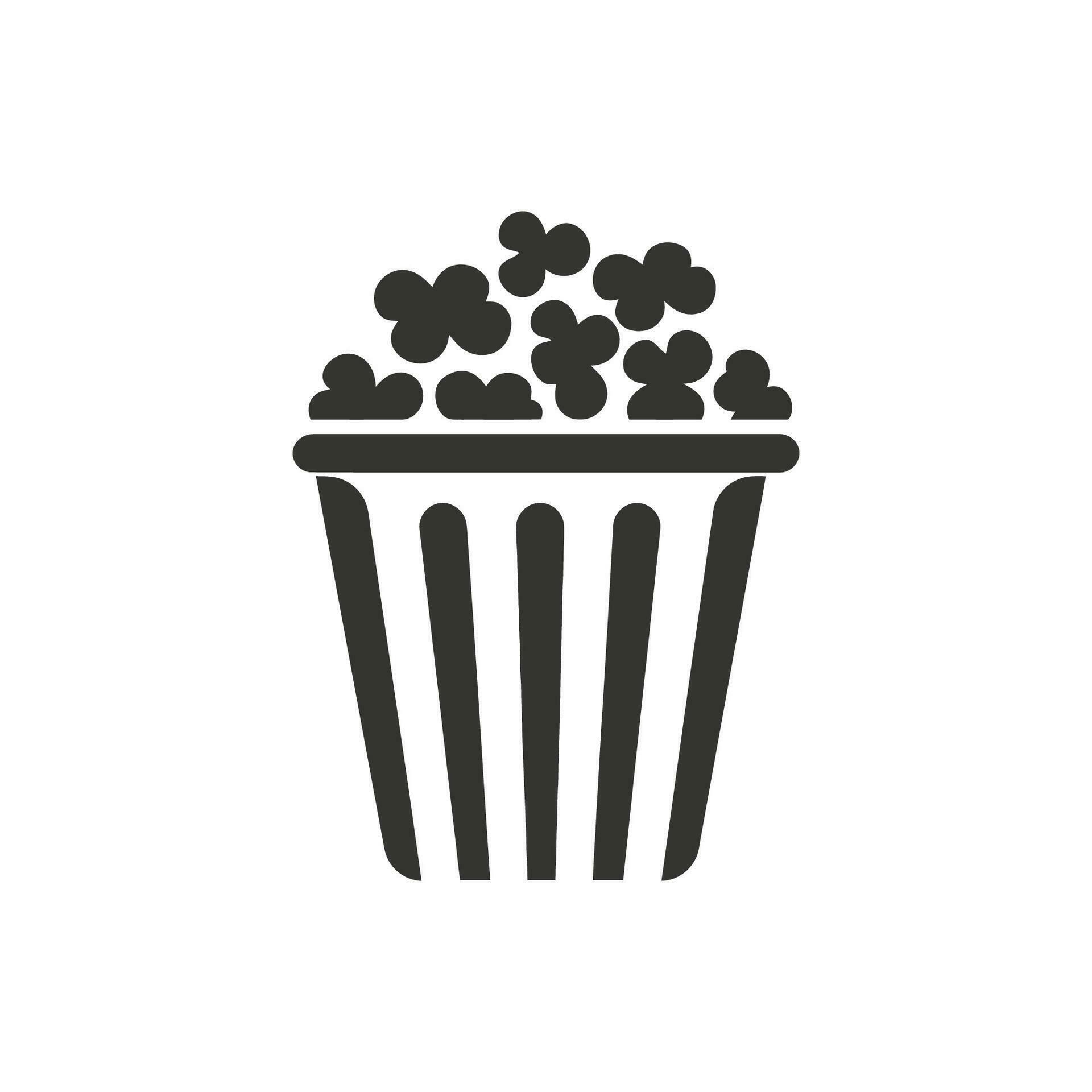 Popcorn Bucket Icon on White Background Simple Vector Illustration