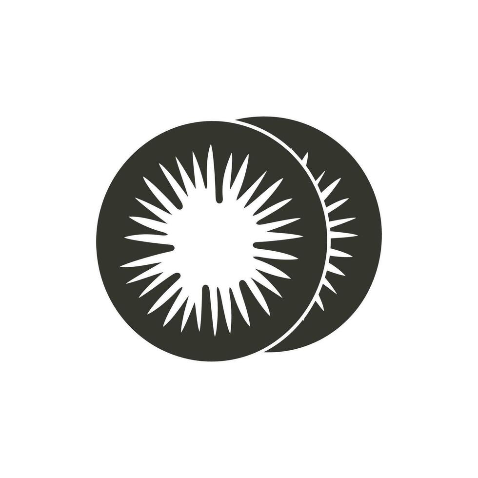 Kiwi Slices Icon on White Background - Simple Vector Illustration