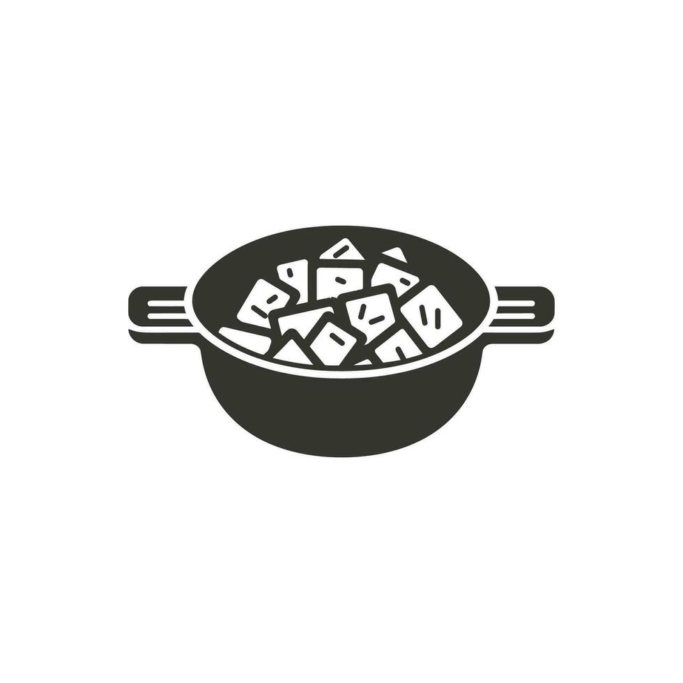 Tofu stir fry Icon on White Background - Simple Vector Illustration