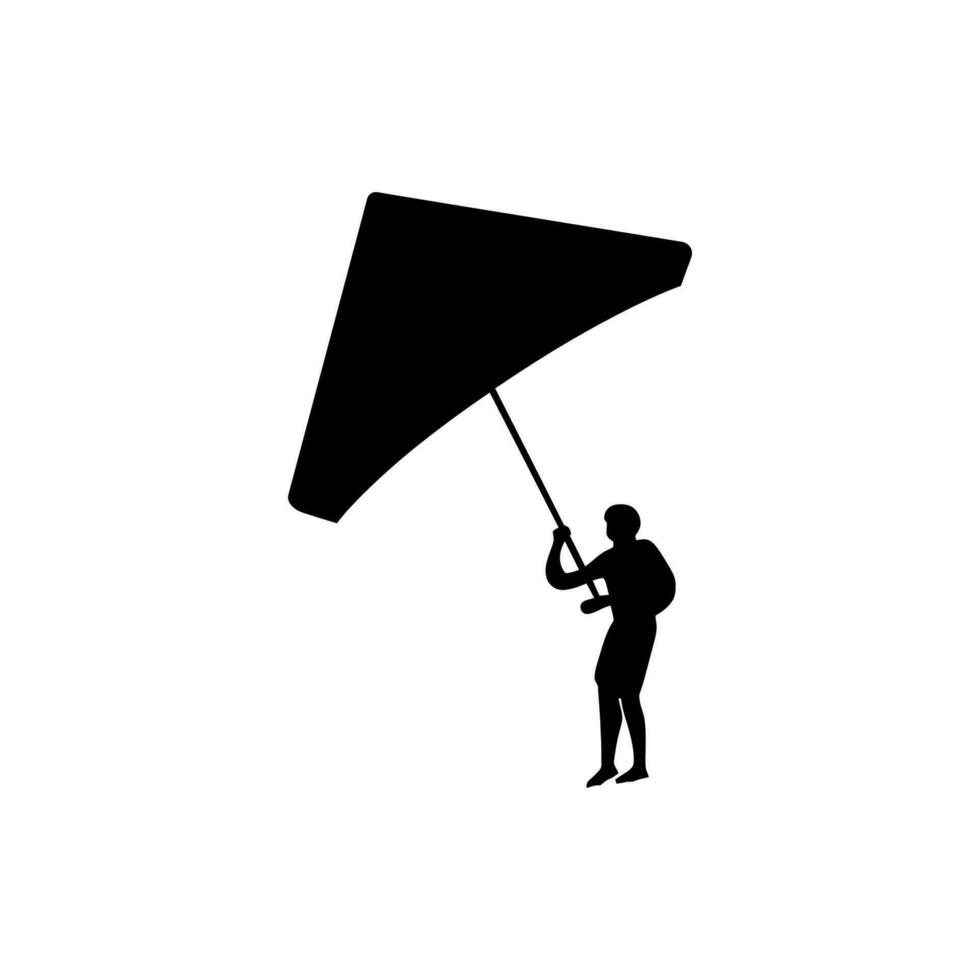 Kite Surfing Icon on White Background - Simple Vector Illustration