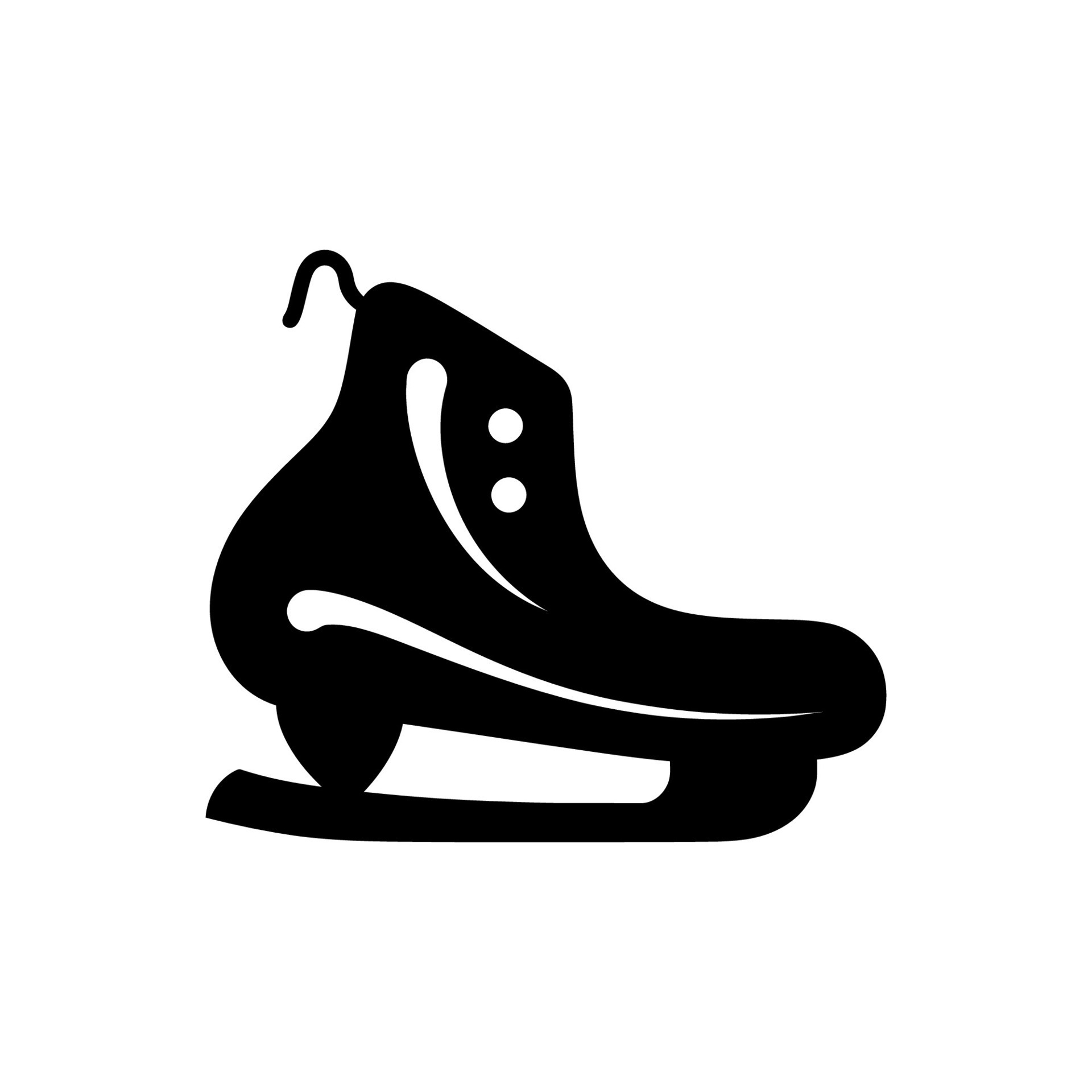 Ice Skate Blade Icon on White Background Simple Vector Illustration