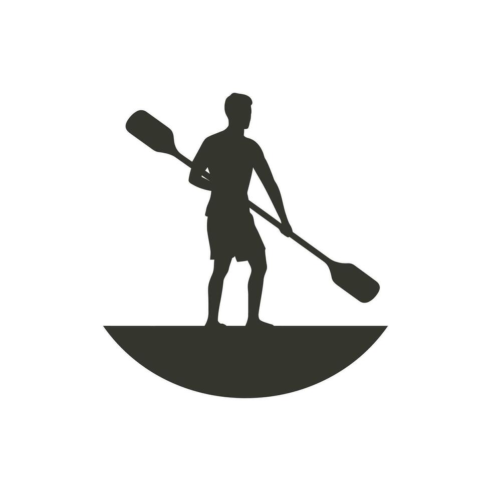 Paddleboard Icon on White Background - Simple Vector Illustration