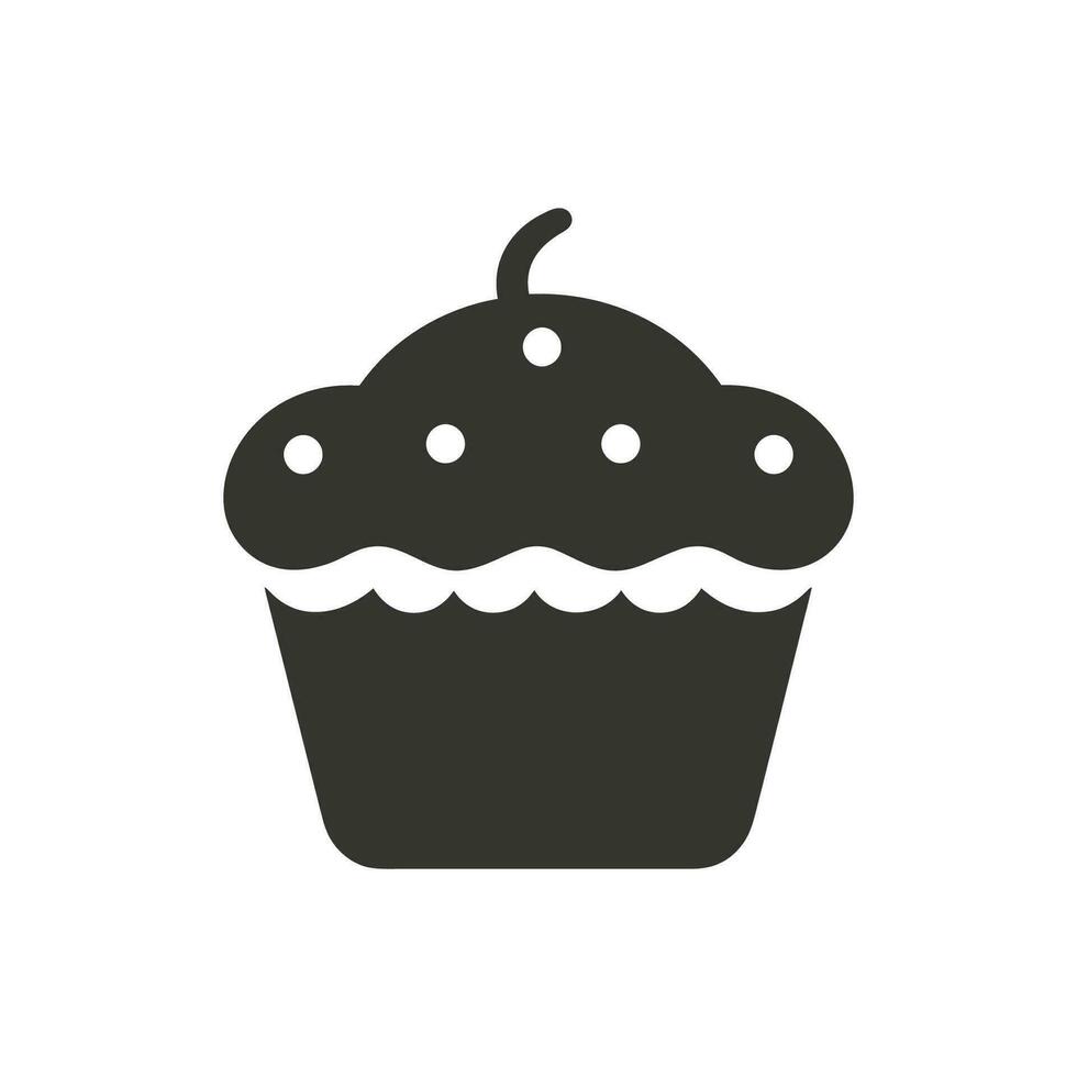 Muffin Icon on White Background - Simple Vector Illustration