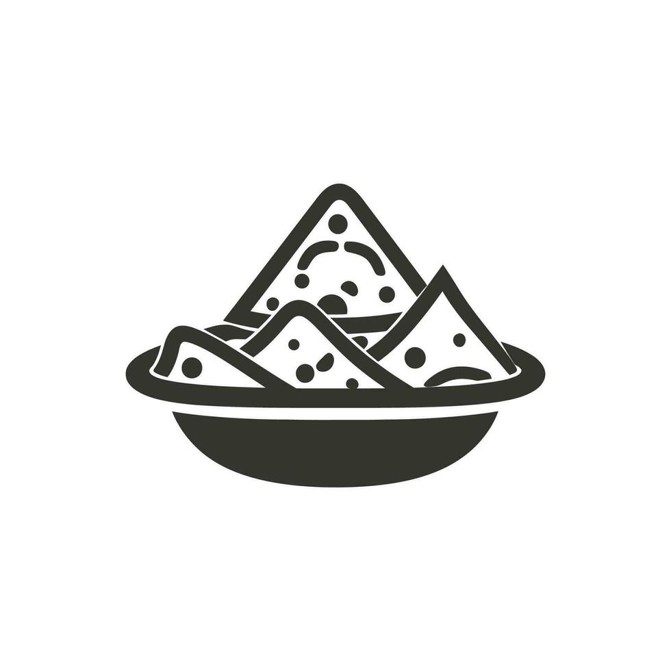 nachos icono en blanco antecedentes - sencillo vector ilustración