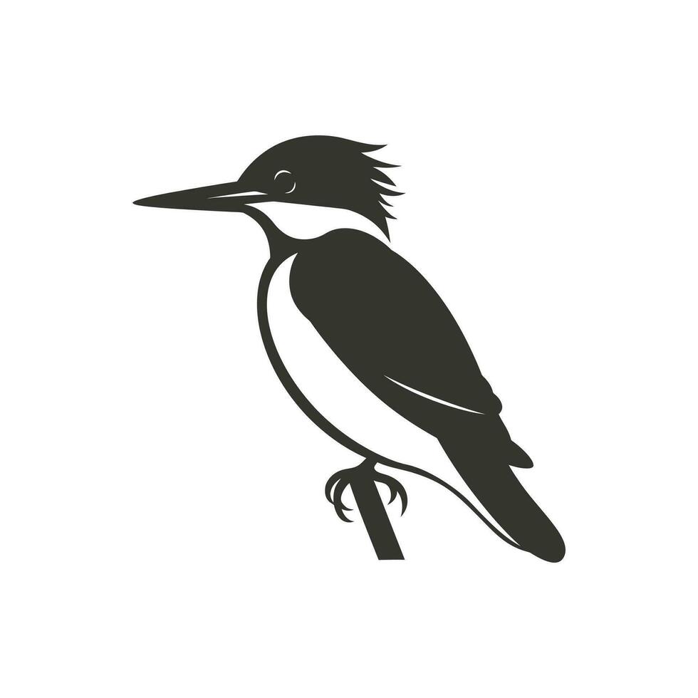 Kingfisher bird Icon on White Background - Simple Vector Illustration