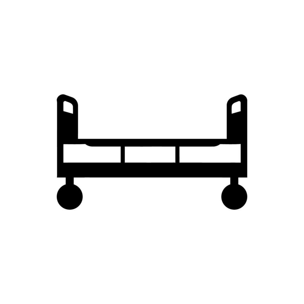 Hospital bed icon on white background vector