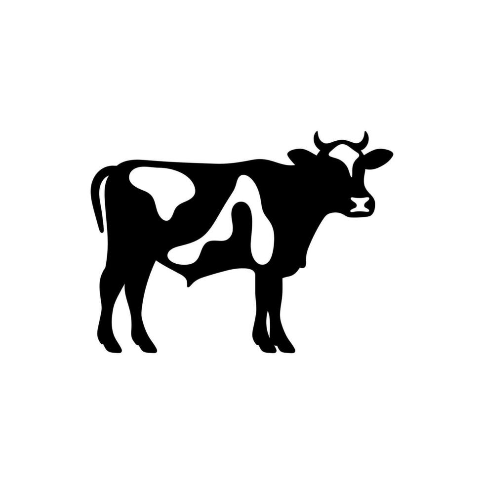 Cow on field icon isolated on white background vector