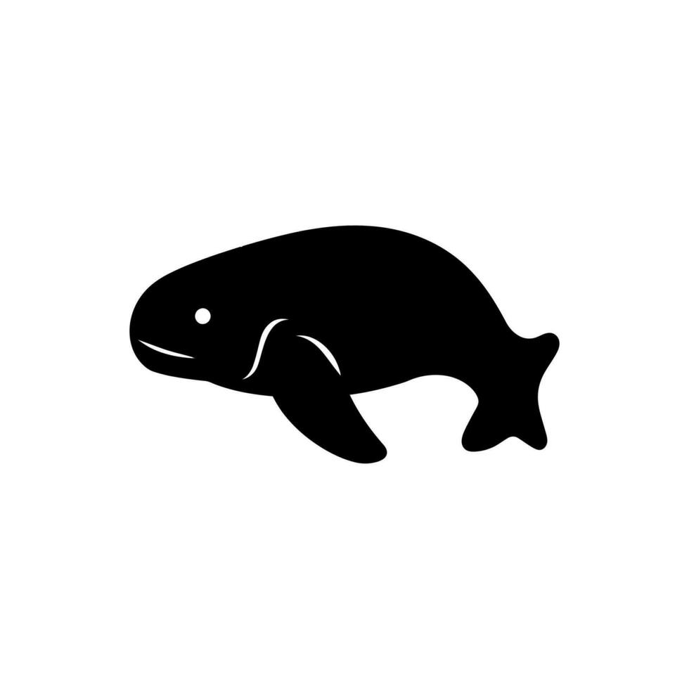 Dugong Icon on White Background - Simple Vector Illustration