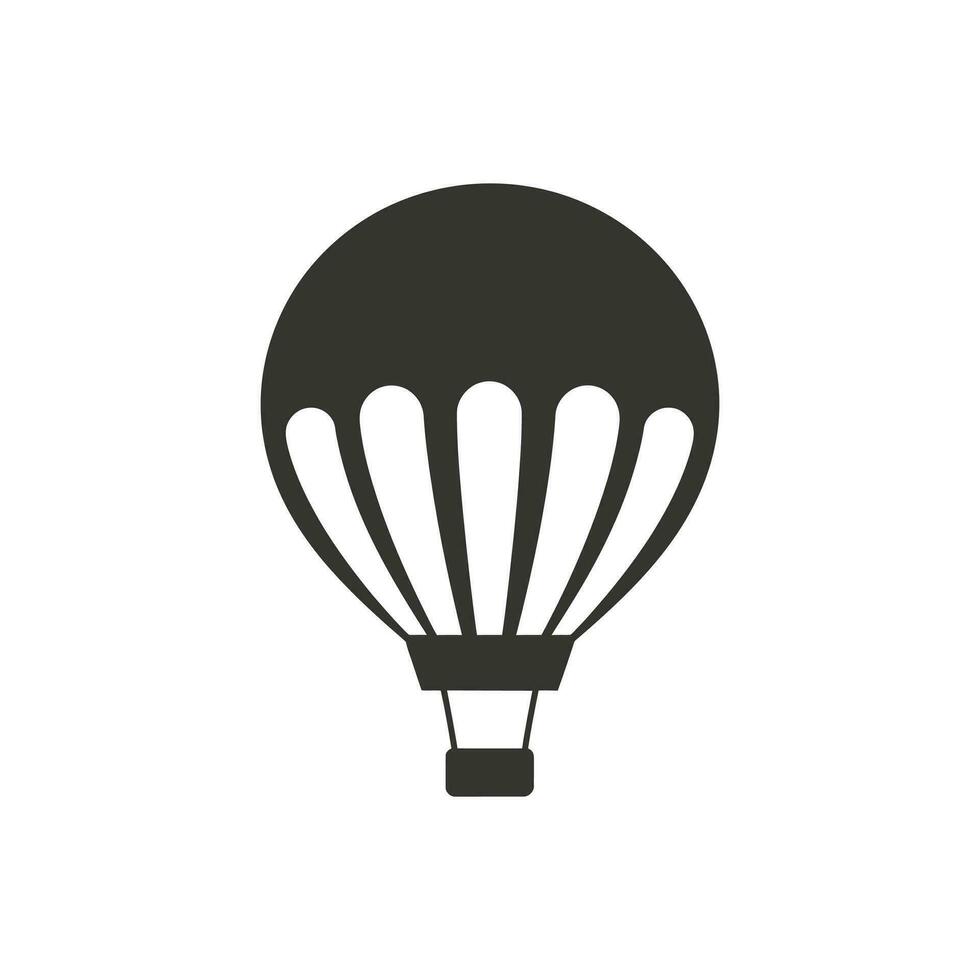 Floating hot air balloon Icon on White Background - Simple Vector Illustration