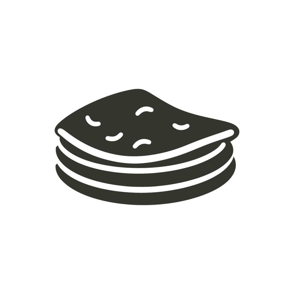 Flour Tortilla Icon on White Background - Simple Vector Illustration