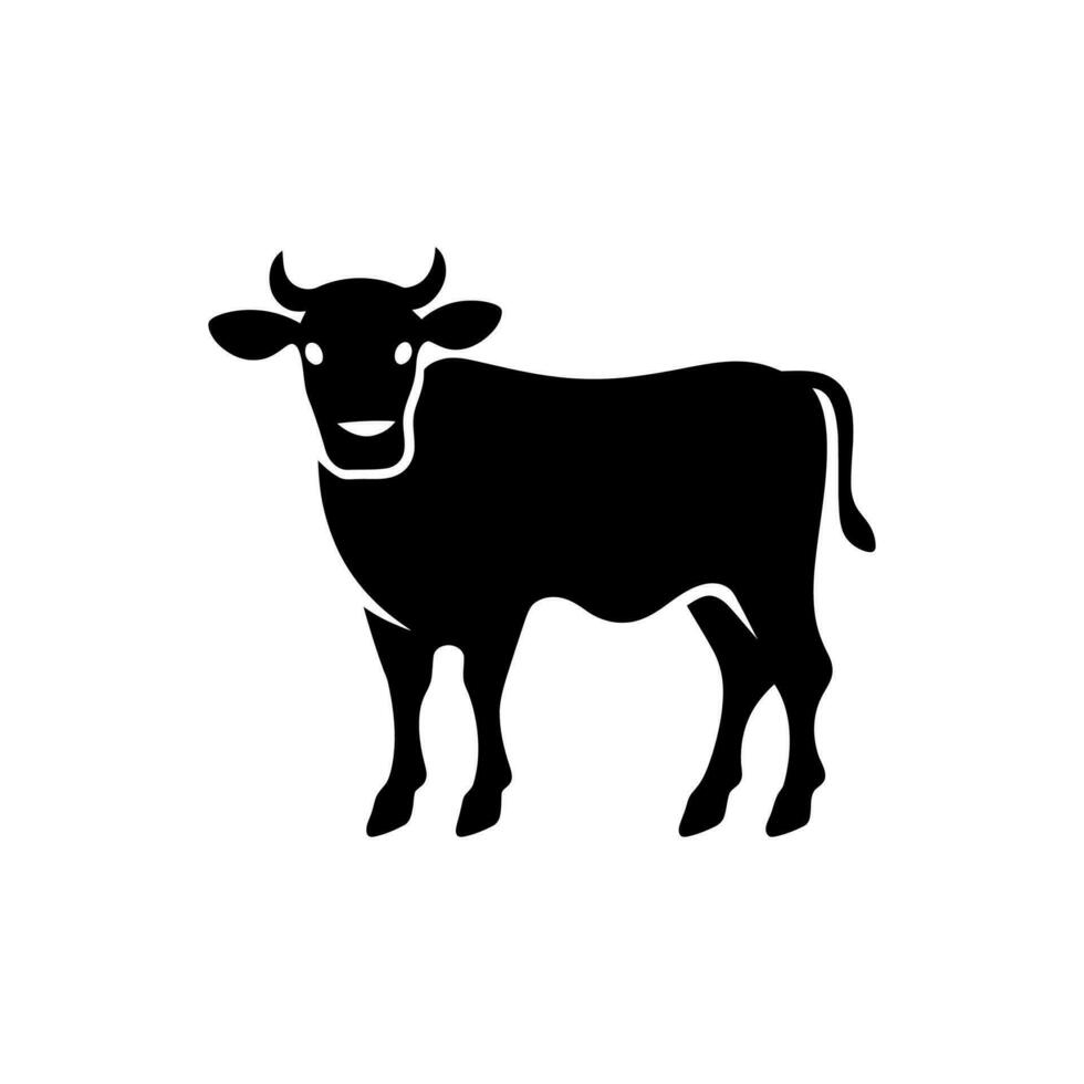 Cow on field icon isolated on white background vector