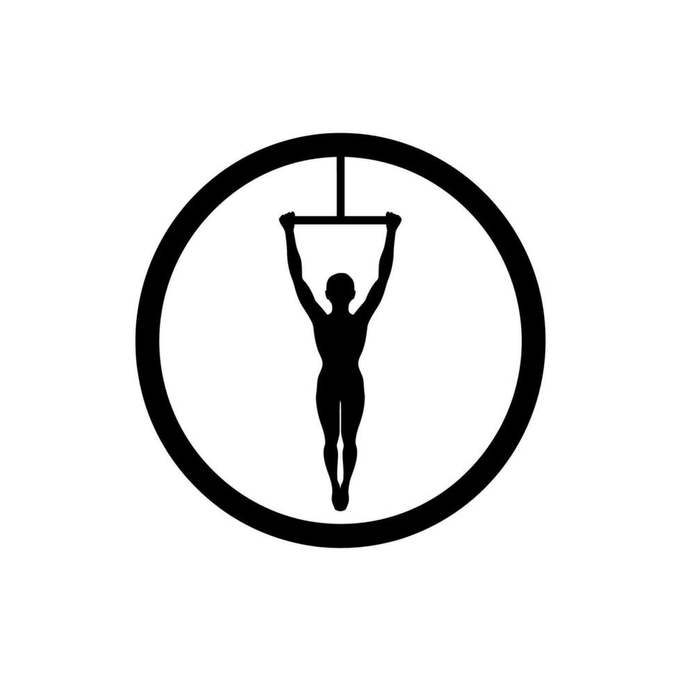 Gymnastic Rings Icon on White Background - Simple Vector Illustration