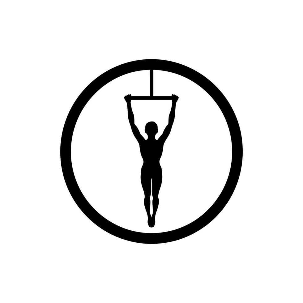 Gymnastic Rings Icon on White Background - Simple Vector Illustration