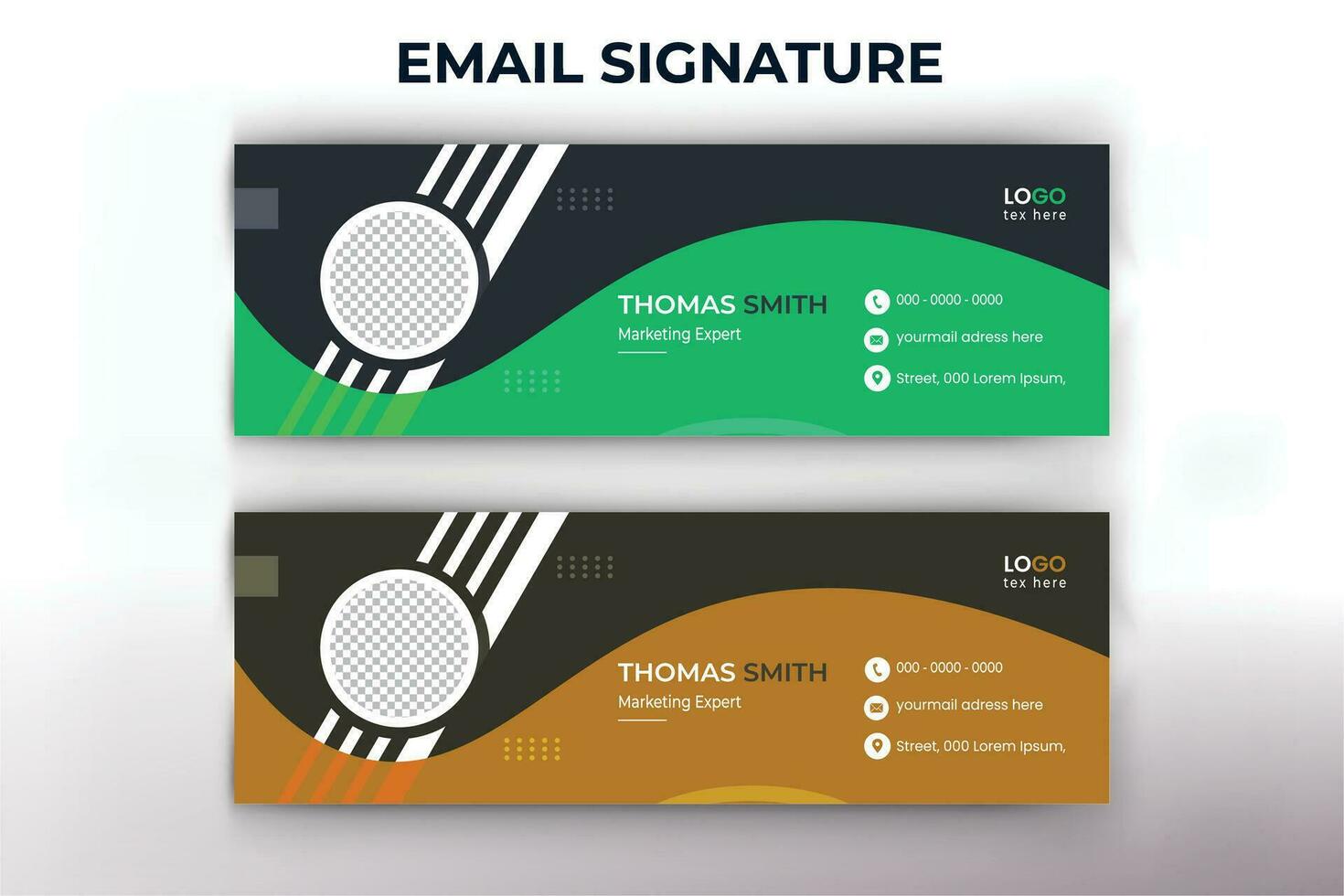 Minimalist email signature template design or email footer and personal social media cover vector