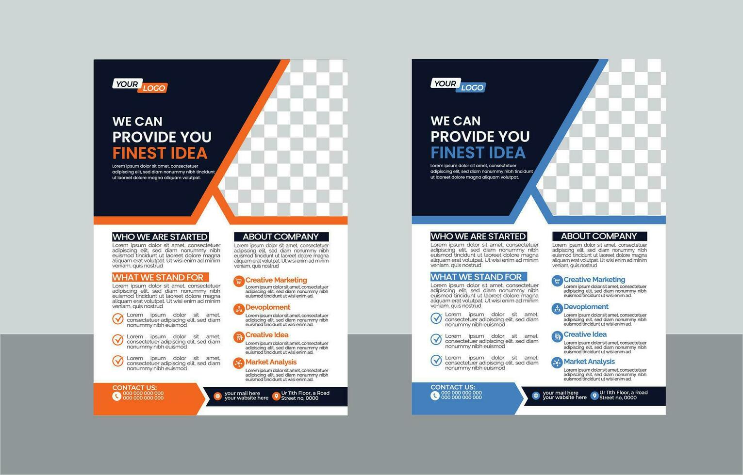Corporate creative colorful business flyer template design set, abstract business flyer,  vector template design or business poster template design