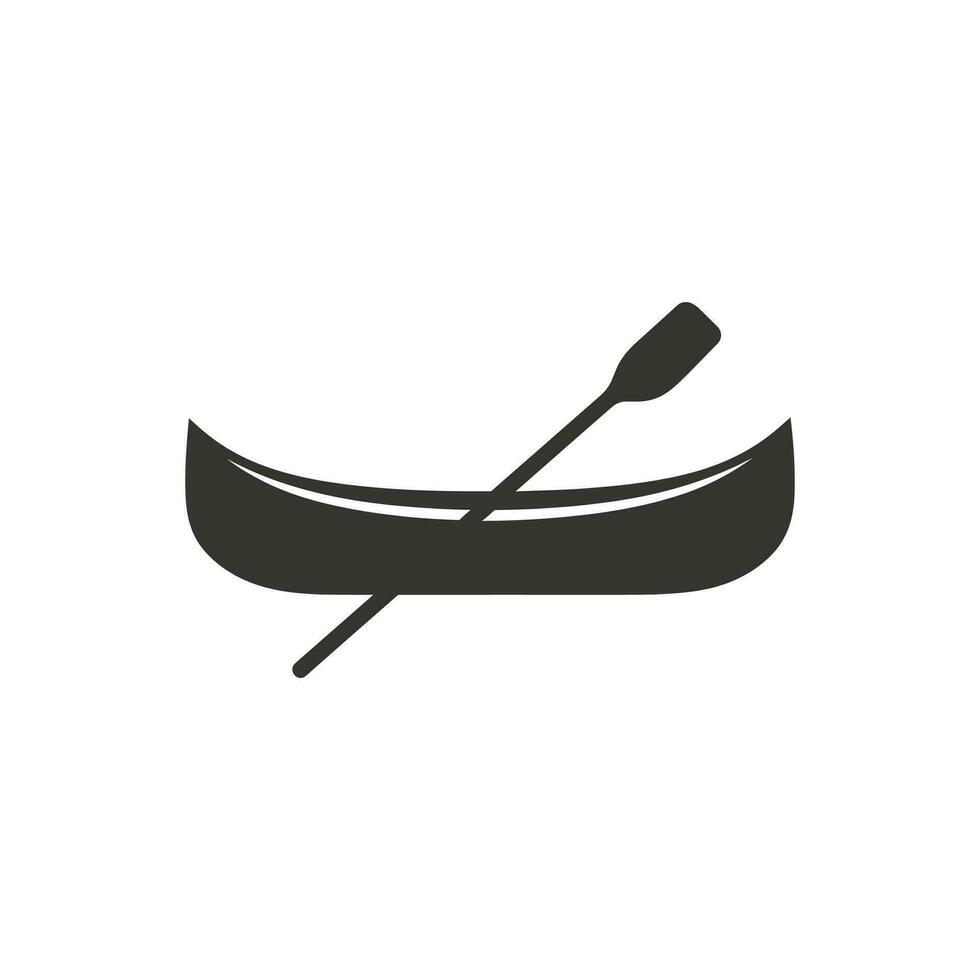 Canoe Icon on White Background - Simple Vector Illustration
