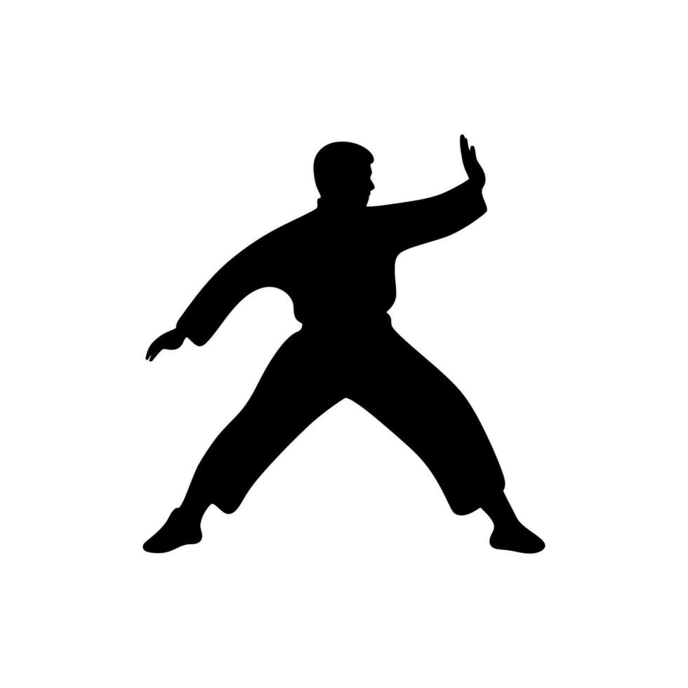 Tai Chi Symbol Icon on White Background - Simple Vector Illustration
