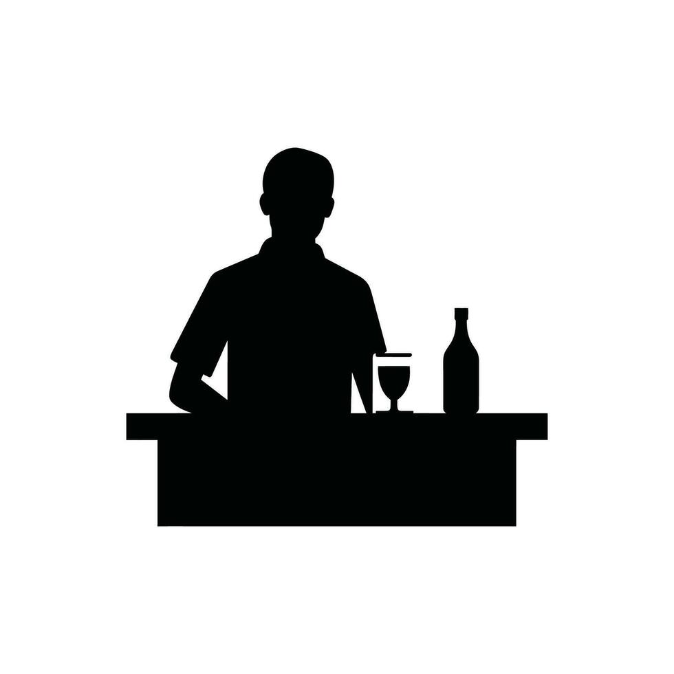 Bartender Icon on White Background - Simple Vector Illustration