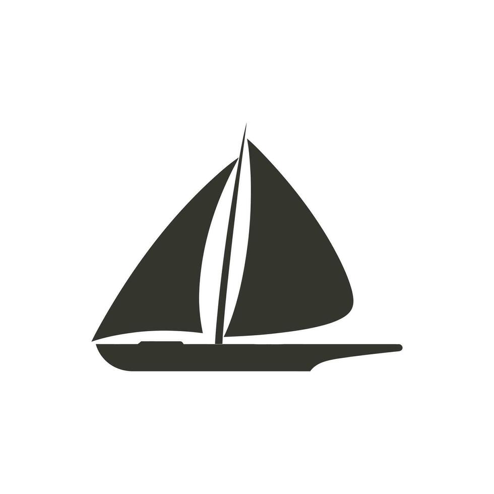 Sailboat Icon on White Background - Simple Vector Illustration