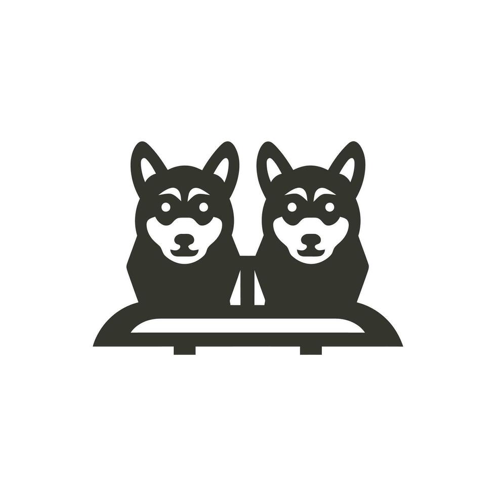 Sled dogs Icon on White Background - Simple Vector Illustration