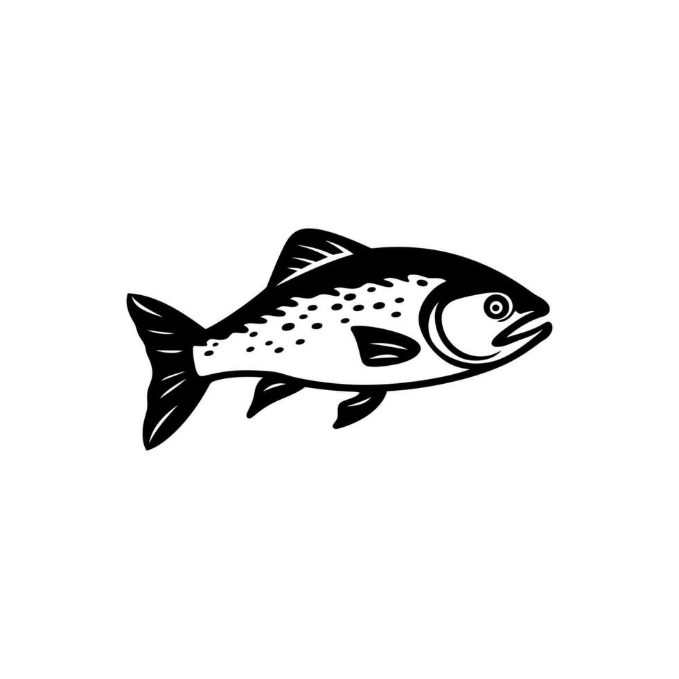 salmón pescado icono en blanco antecedentes - sencillo vector ilustración