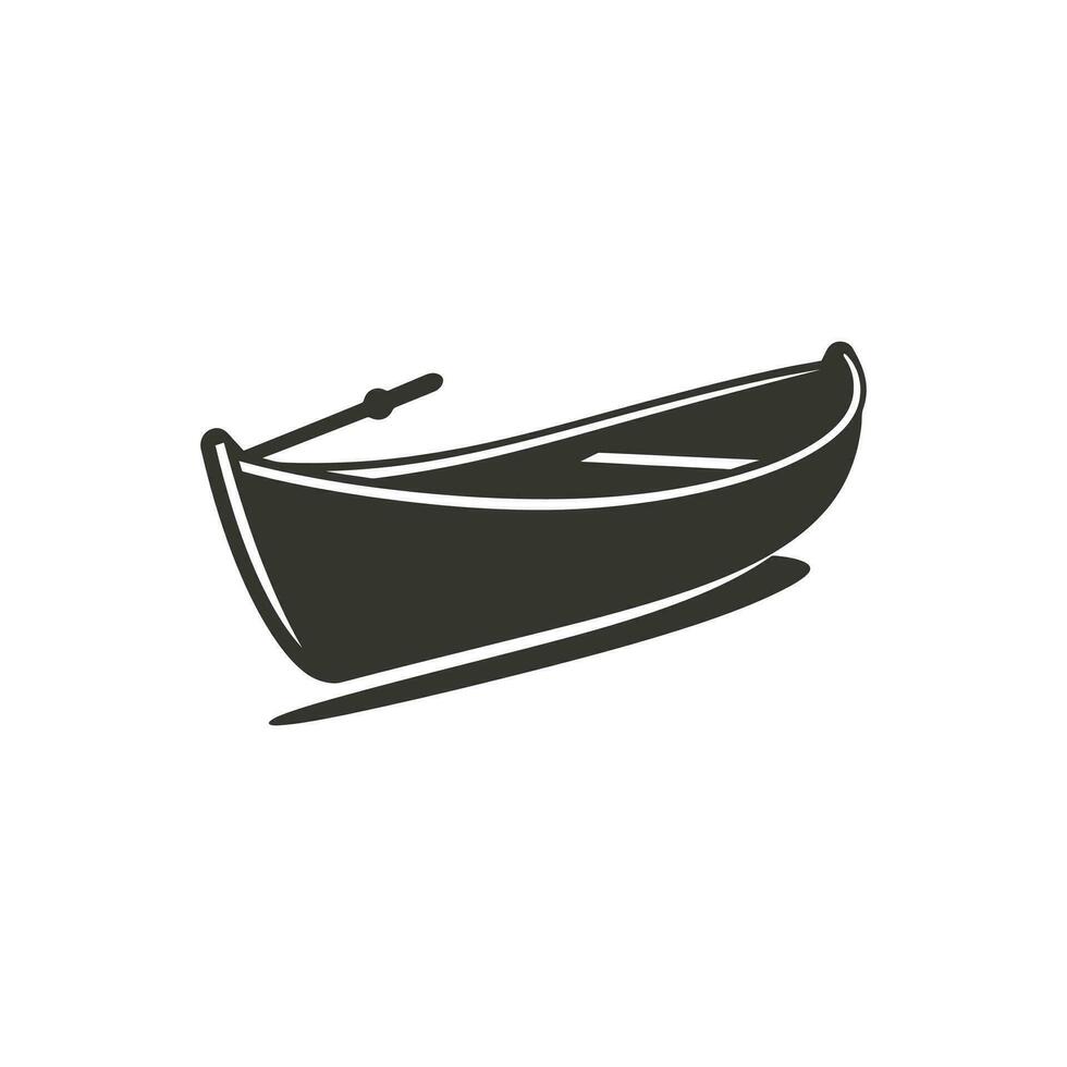 Rowboat Icon on White Background - Simple Vector Illustration