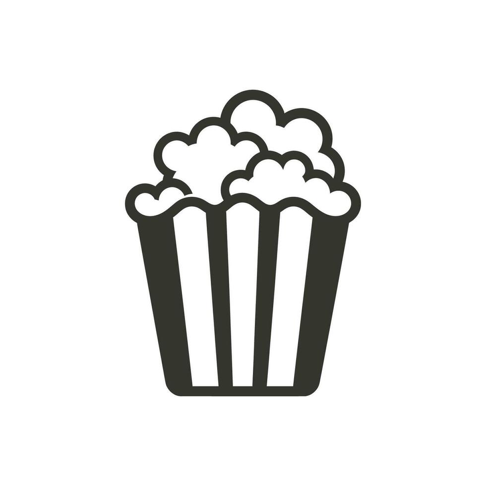 Popcorn Bag Icon on White Background - Simple Vector Illustration