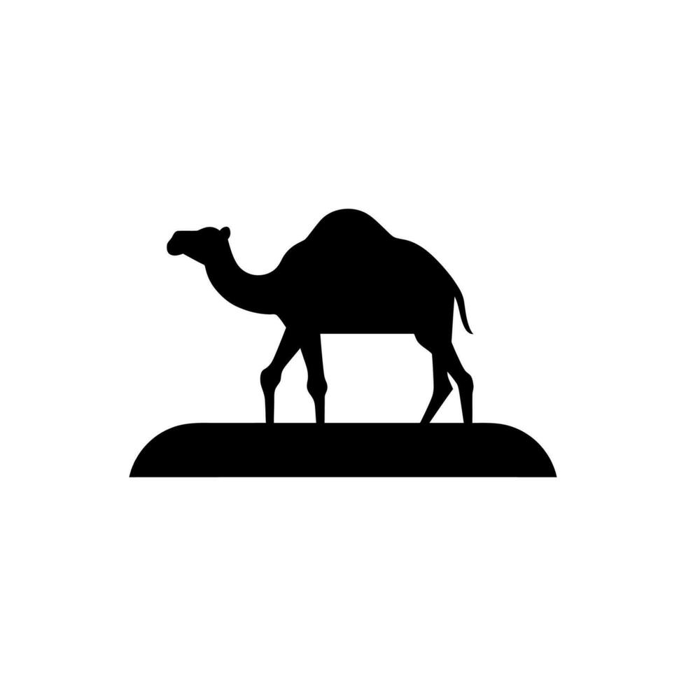 Camel in desert icon isolated on white background vector