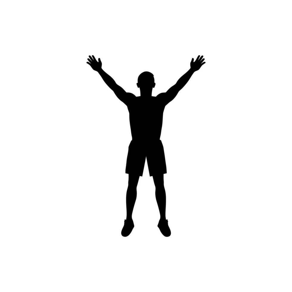 Winning Pose Icon on White Background - Simple Vector Illustration