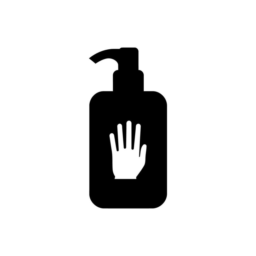mano desinfectante icono en blanco antecedentes vector