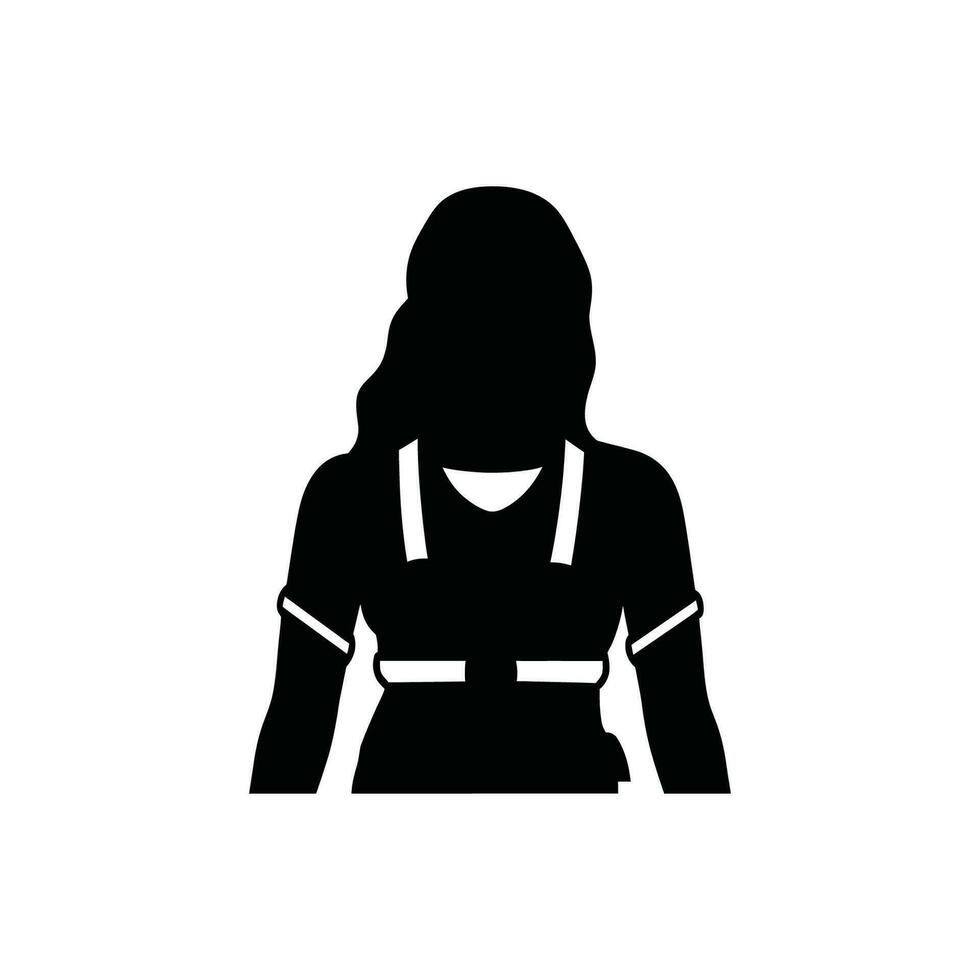 joven mujer paramédico icono en blanco antecedentes - sencillo vector ilustración