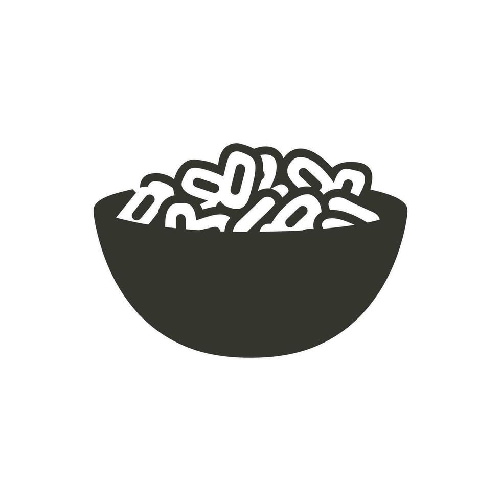 pasta ensalada icono en blanco antecedentes - sencillo vector ilustración