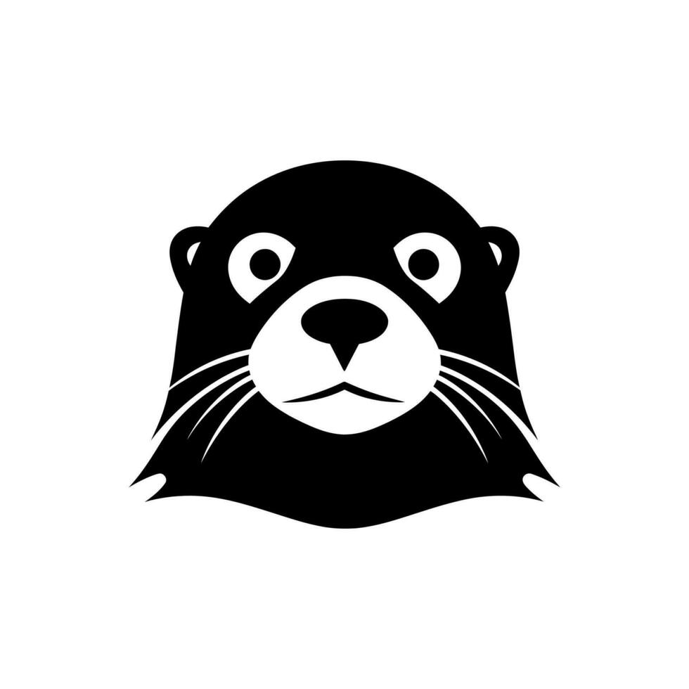 mar nutria icono en blanco antecedentes - sencillo vector ilustración