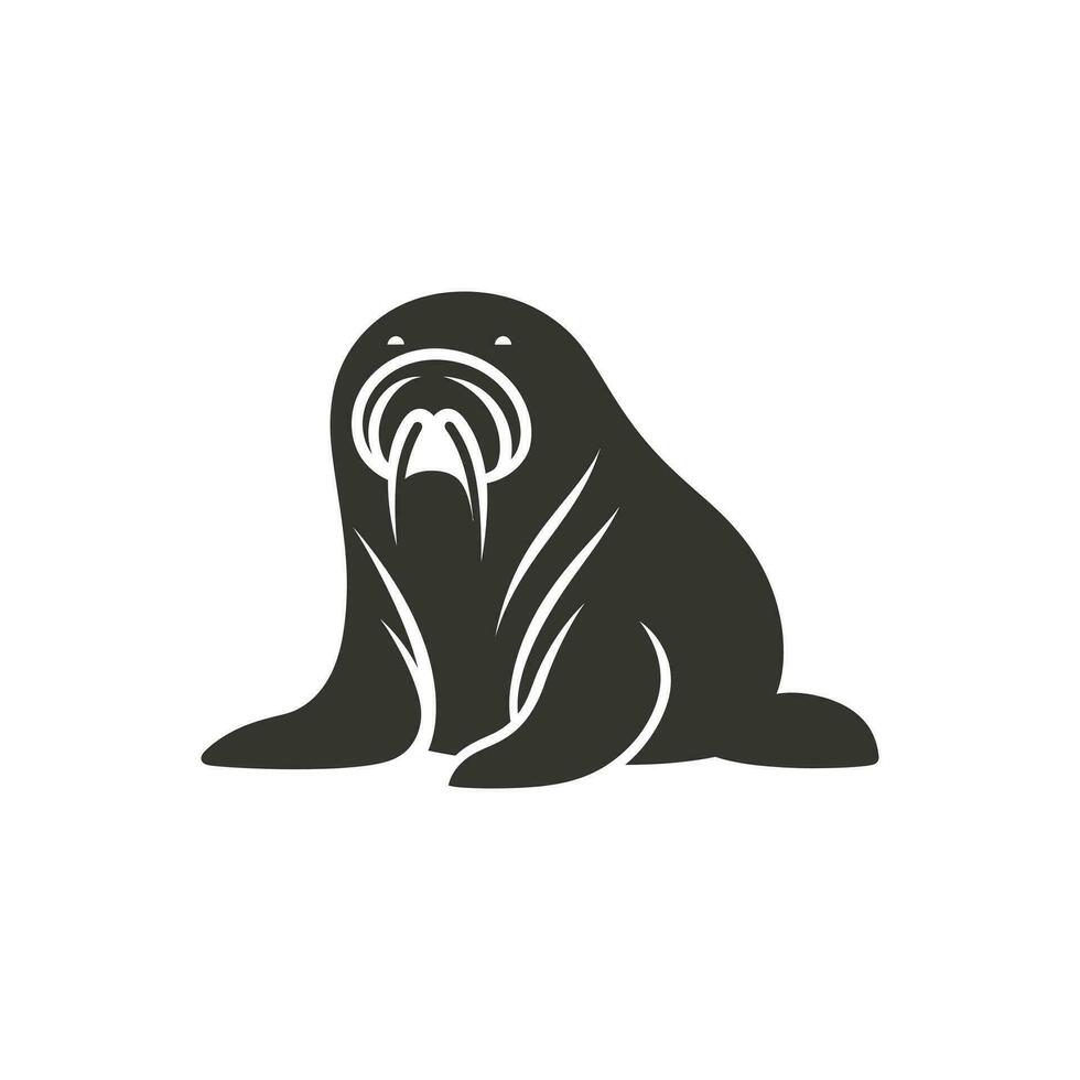 Walrus Icon on White Background - Simple Vector Illustration