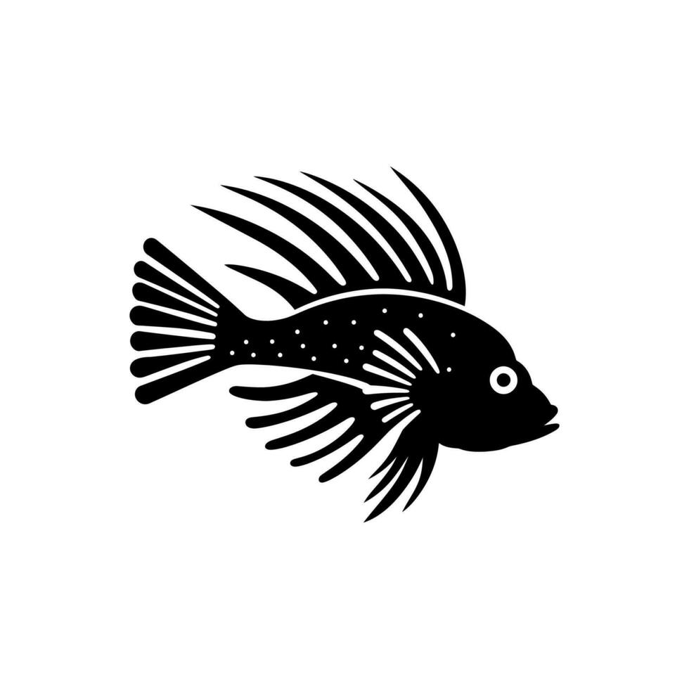 pez león icono en blanco antecedentes - sencillo vector ilustración