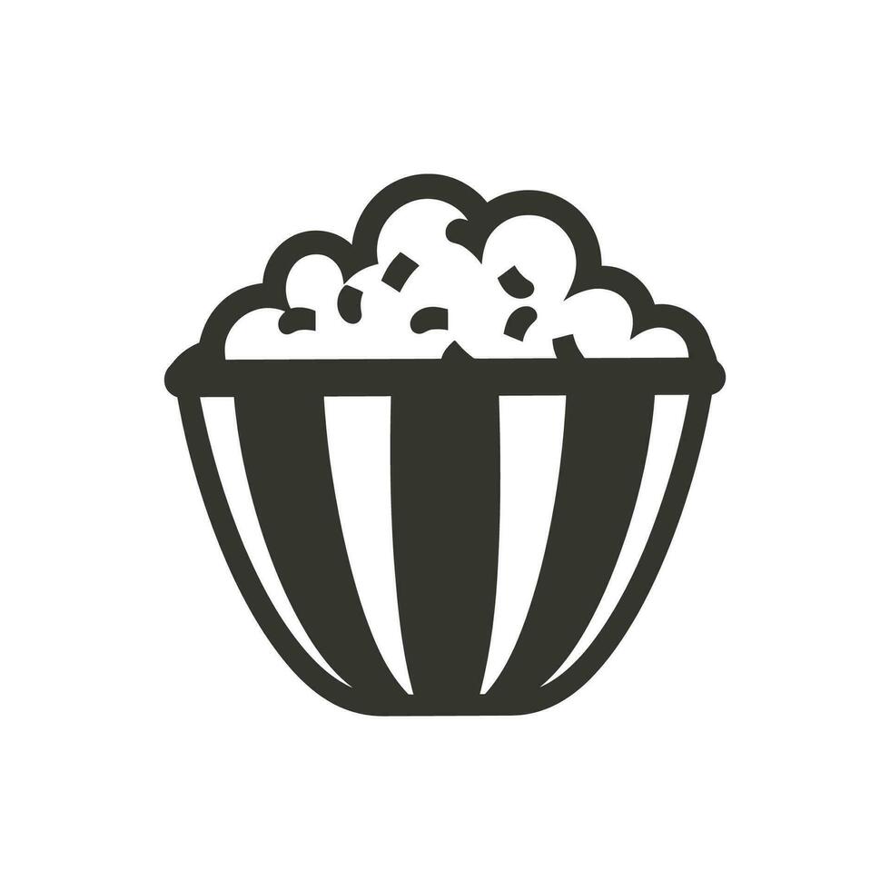 Gourmet Popcorn Icon on White Background - Simple Vector Illustration