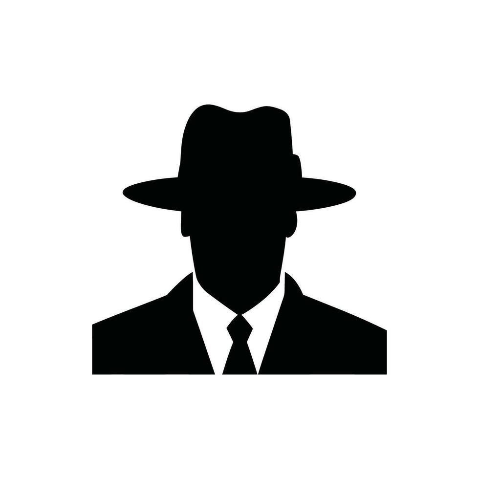 Detective Icon on White Background - Simple Vector Illustration