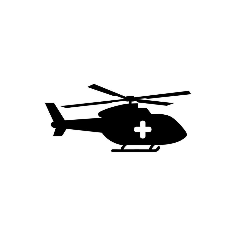 Ambulance helicopter icon on white background vector