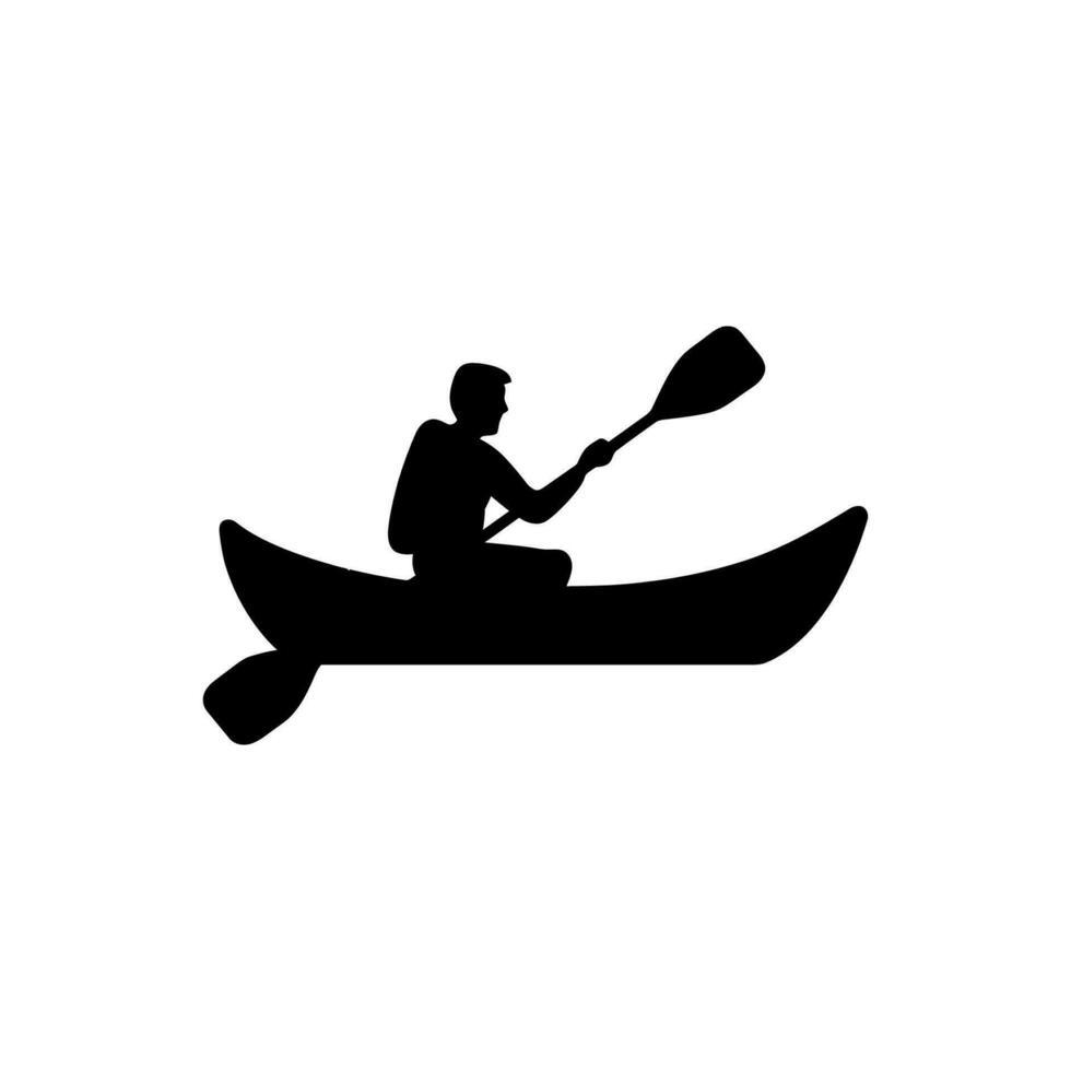 Canoeing Icon on White Background - Simple Vector Illustration