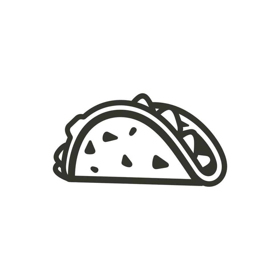 Taco Icon on White Background - Simple Vector Illustration