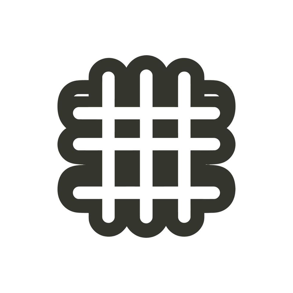 Waffle Fries Icon on White Background - Simple Vector Illustration