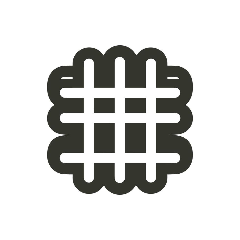 Waffle Fries Icon on White Background - Simple Vector Illustration