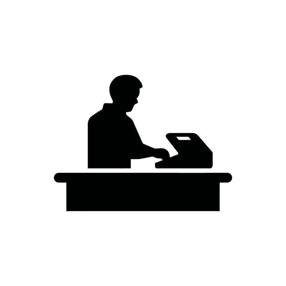 Cash Register Icon on White Background - Simple Vector Illustration