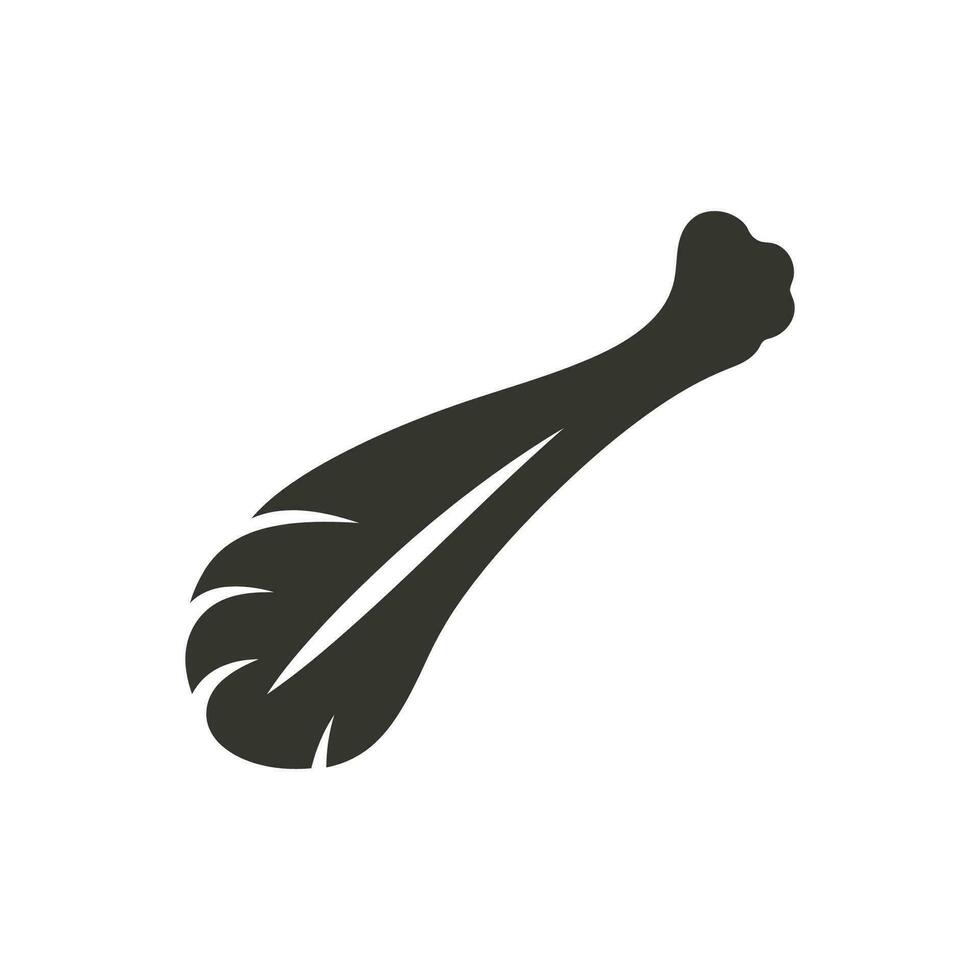 Turkey Leg Icon on White Background - Simple Vector Illustration